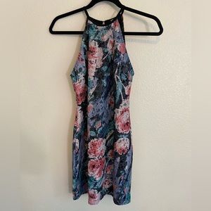 Sparkle floral bodycon mini dress